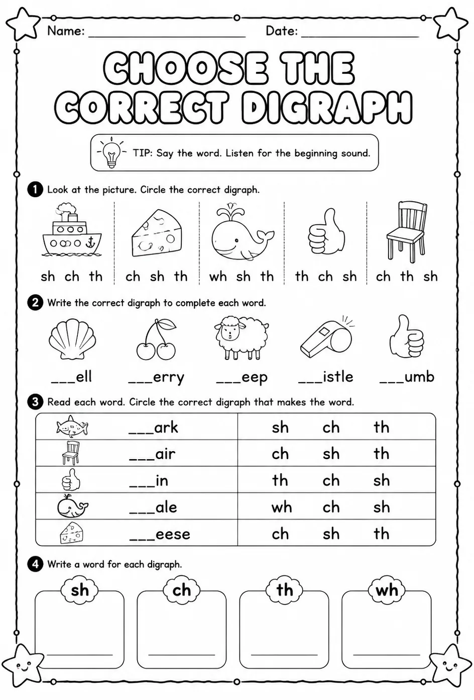 Choose the correct digraph