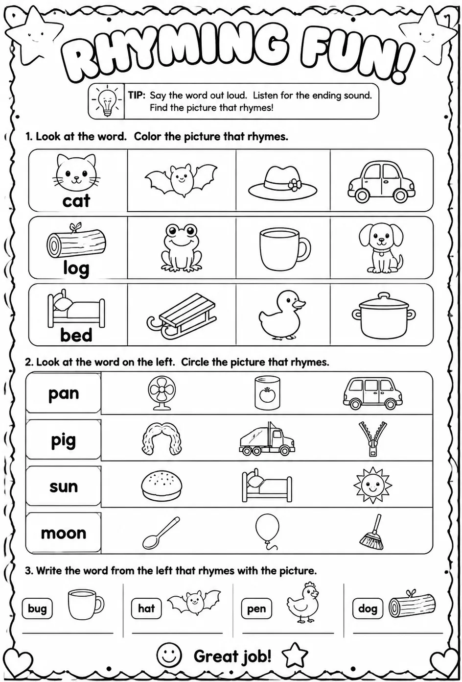 Choose the picture that rhymes with the word