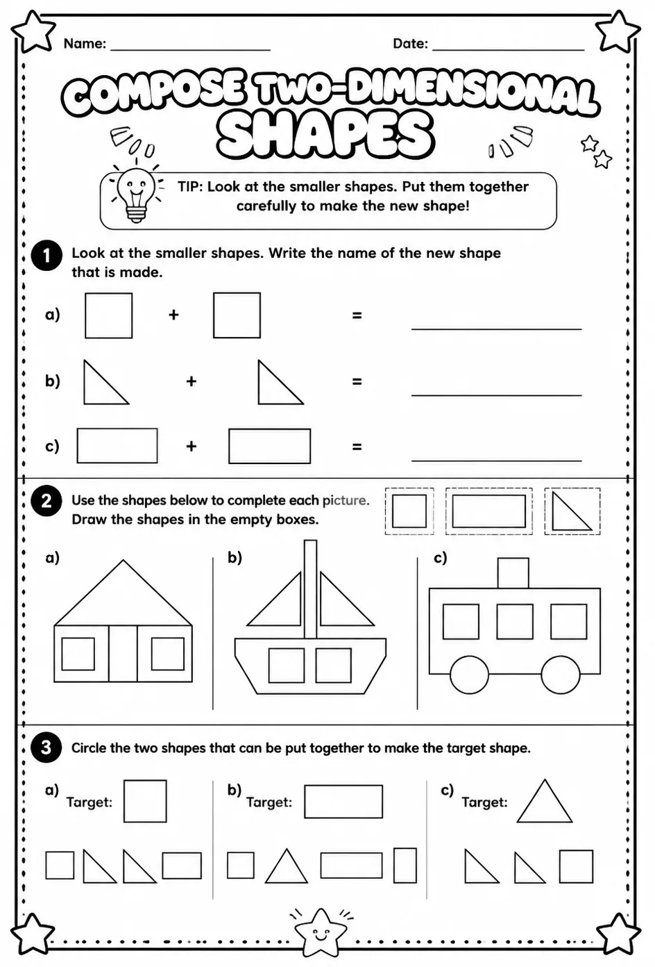 Compose two-dimensional shapes
