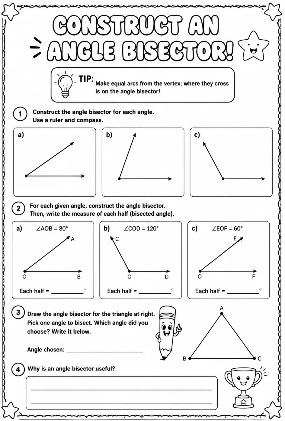 Construct an angle bisector