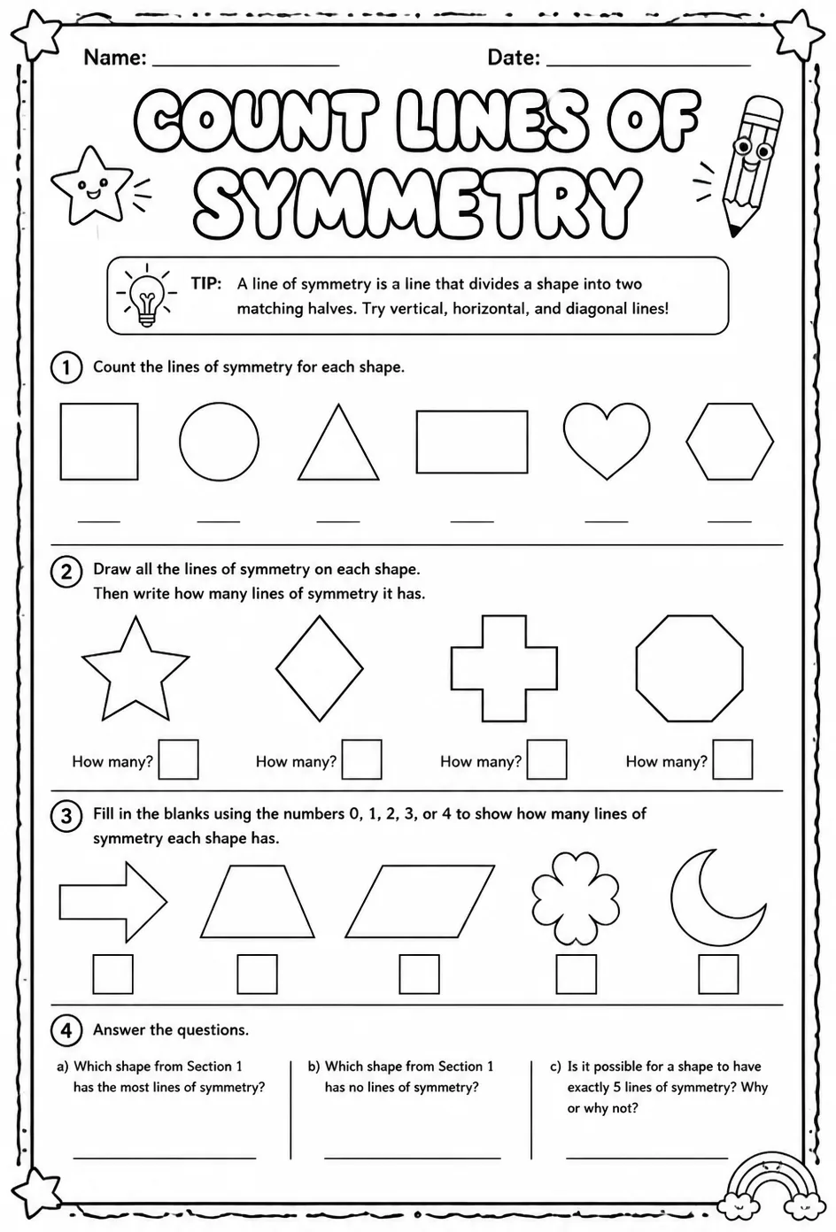 Count lines of symmetry