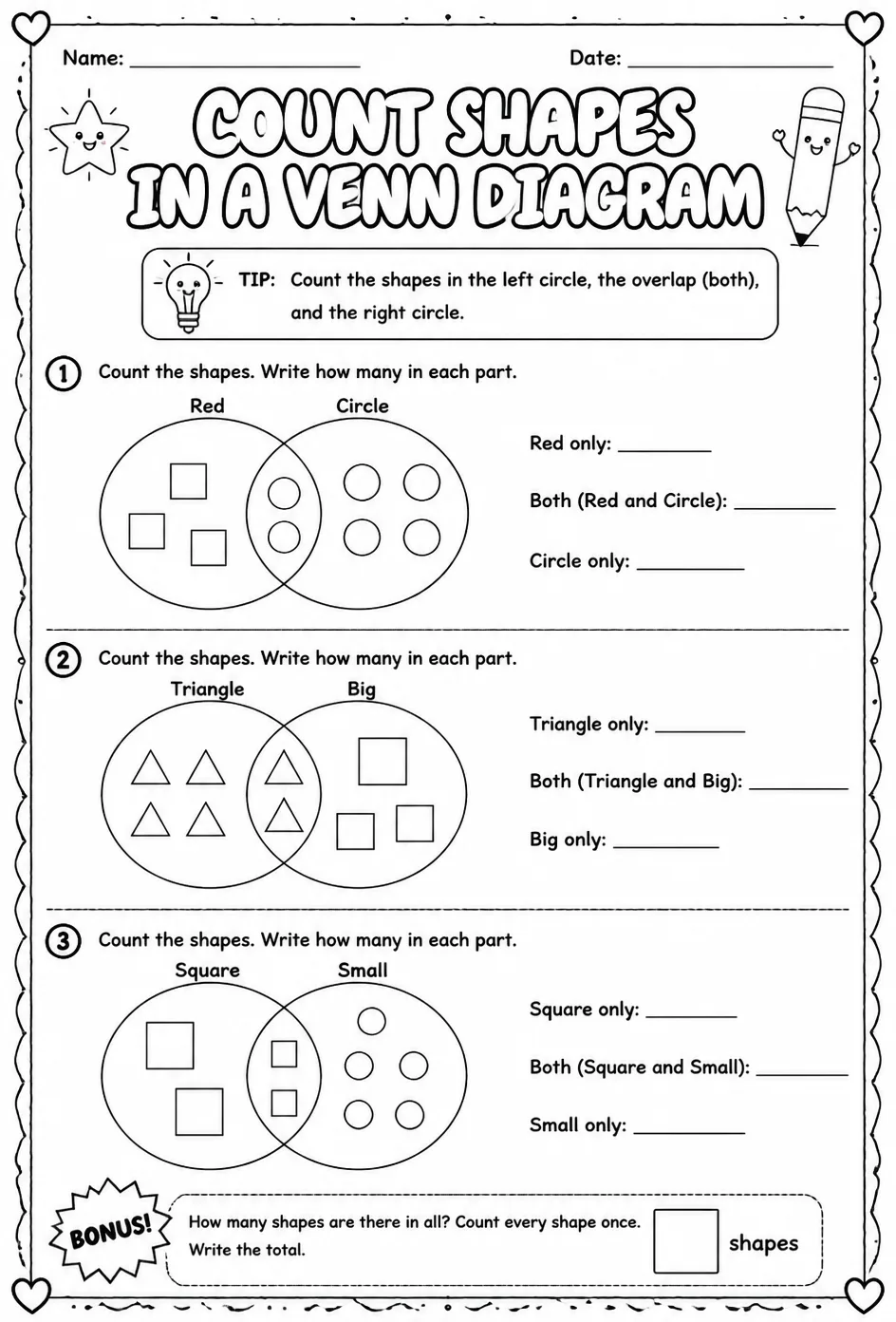 Count shapes in a Venn diagram