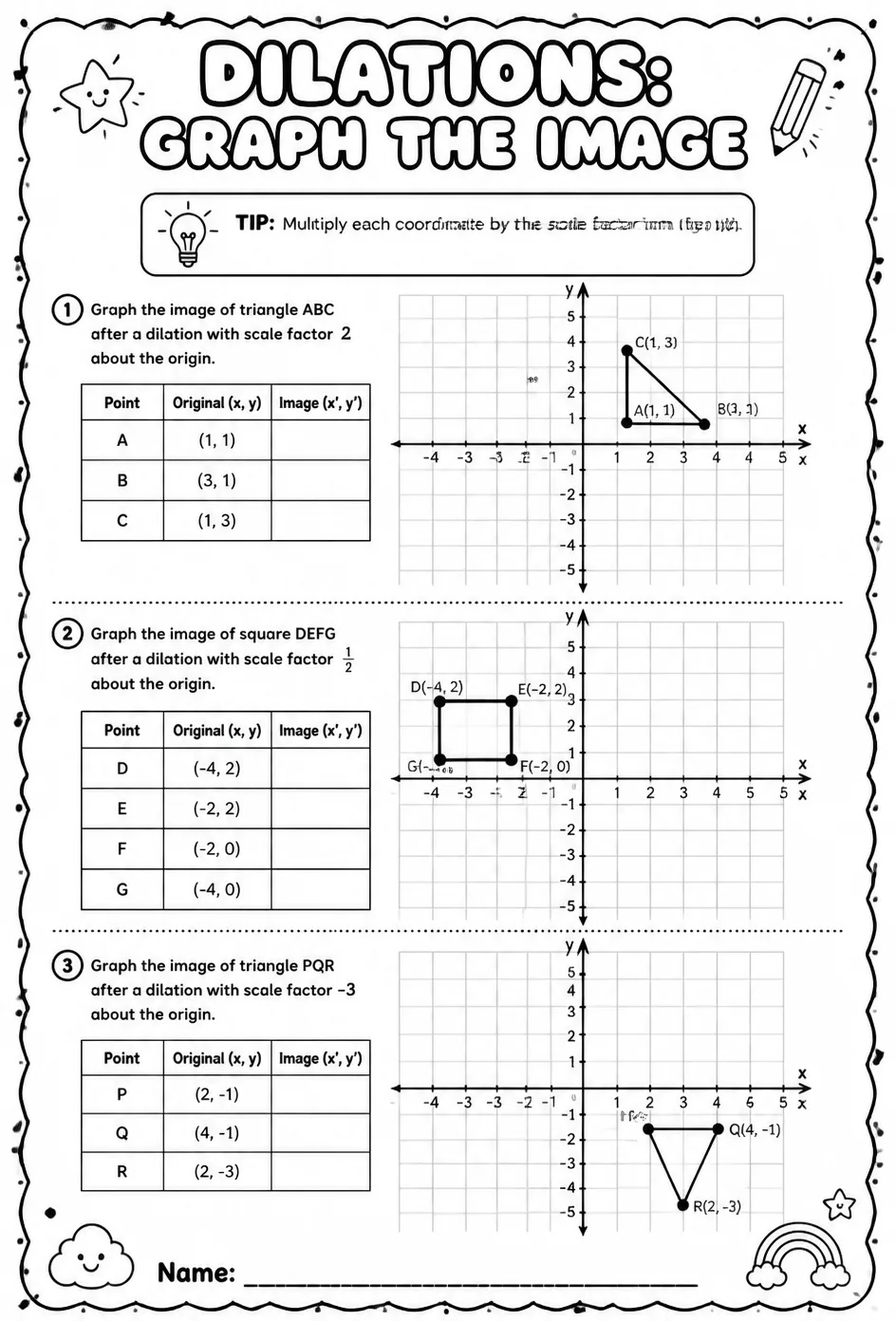 Dilations: graph the image