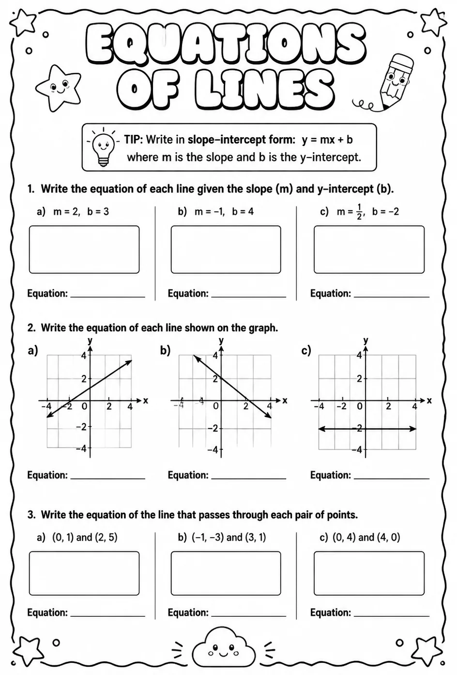 Equations of lines