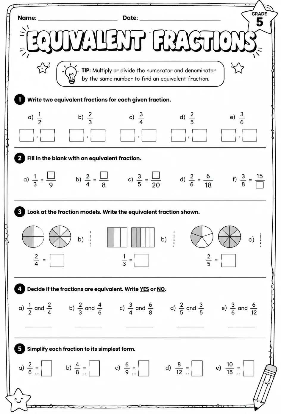 Equivalent fractions