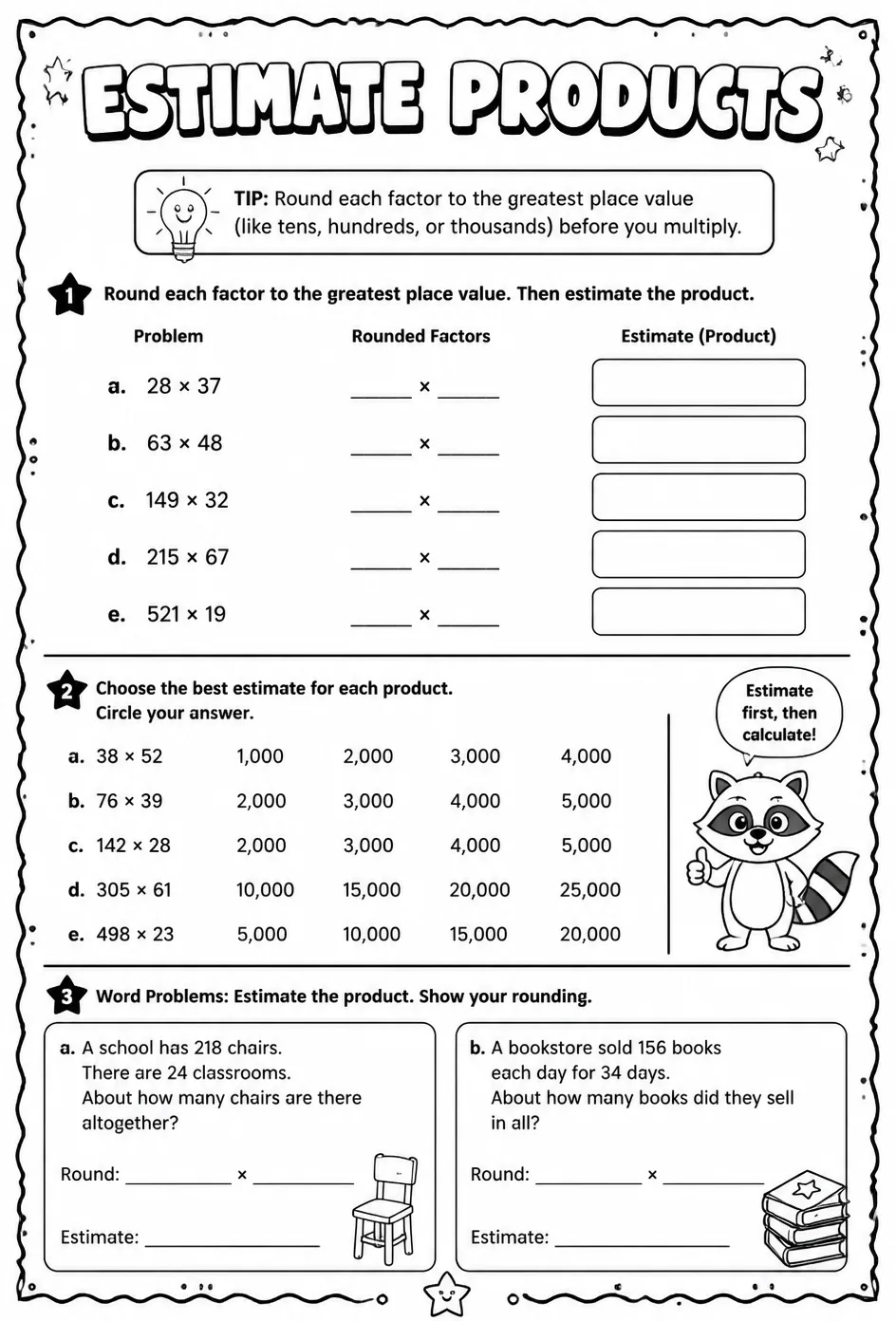 Estimate products