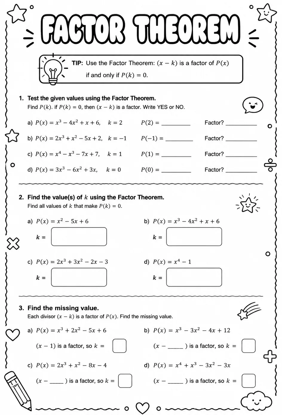 Factor theorem