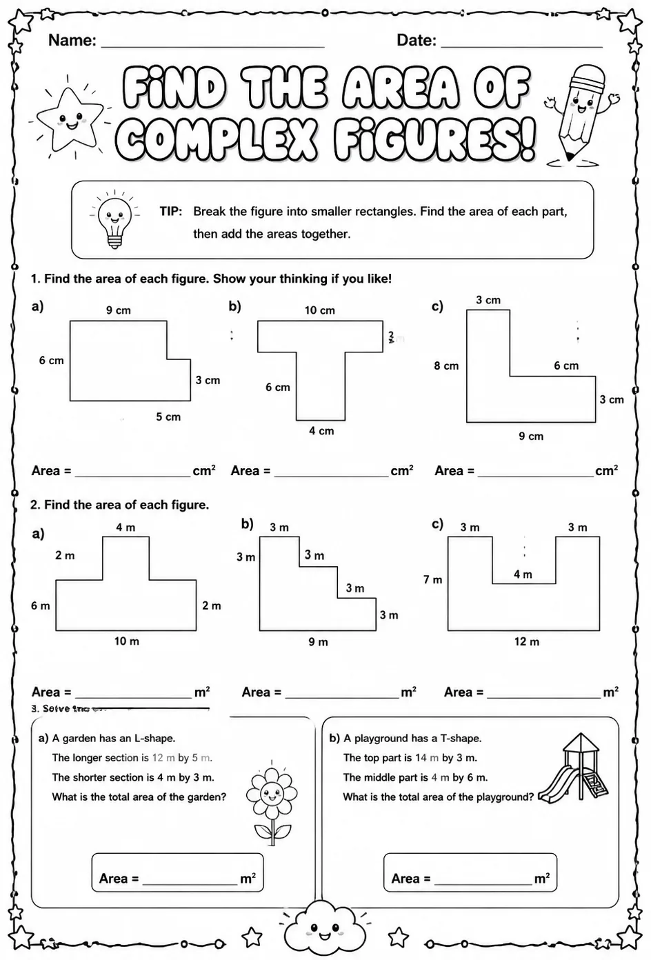 Find the area of complex figures