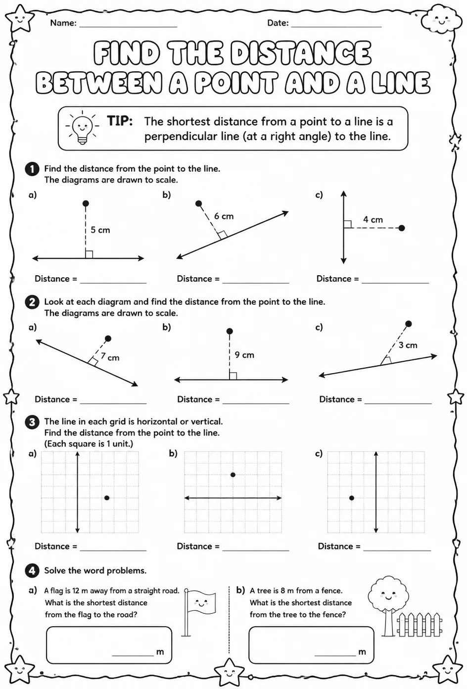 Find the distance between a point and a line