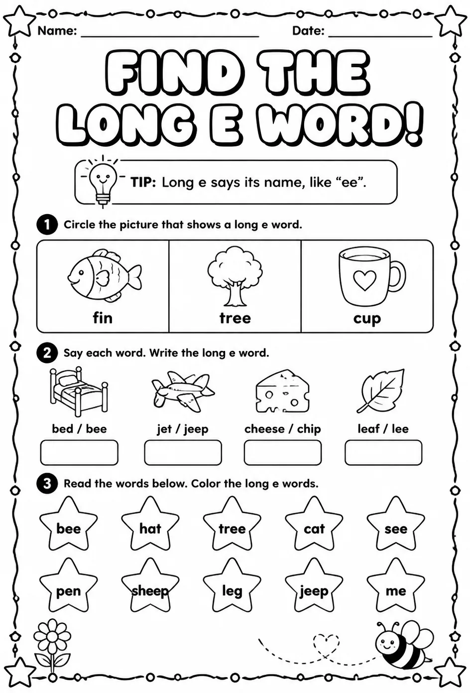 Find the long e word