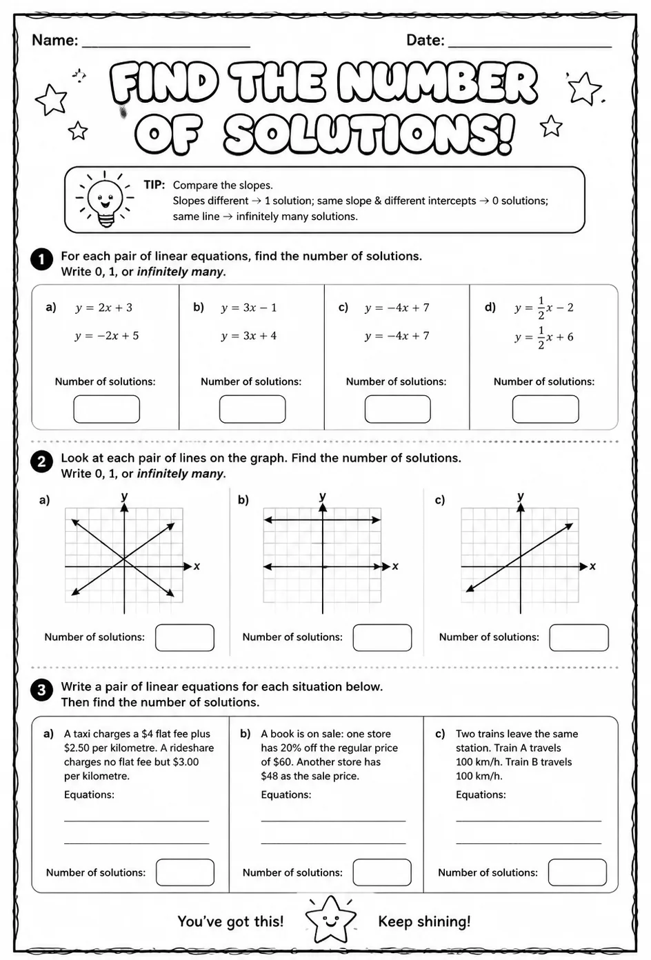 Find the number of solutions