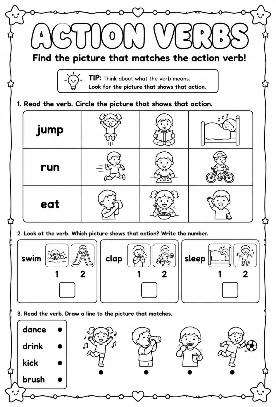 Find the picture that matches the action verb