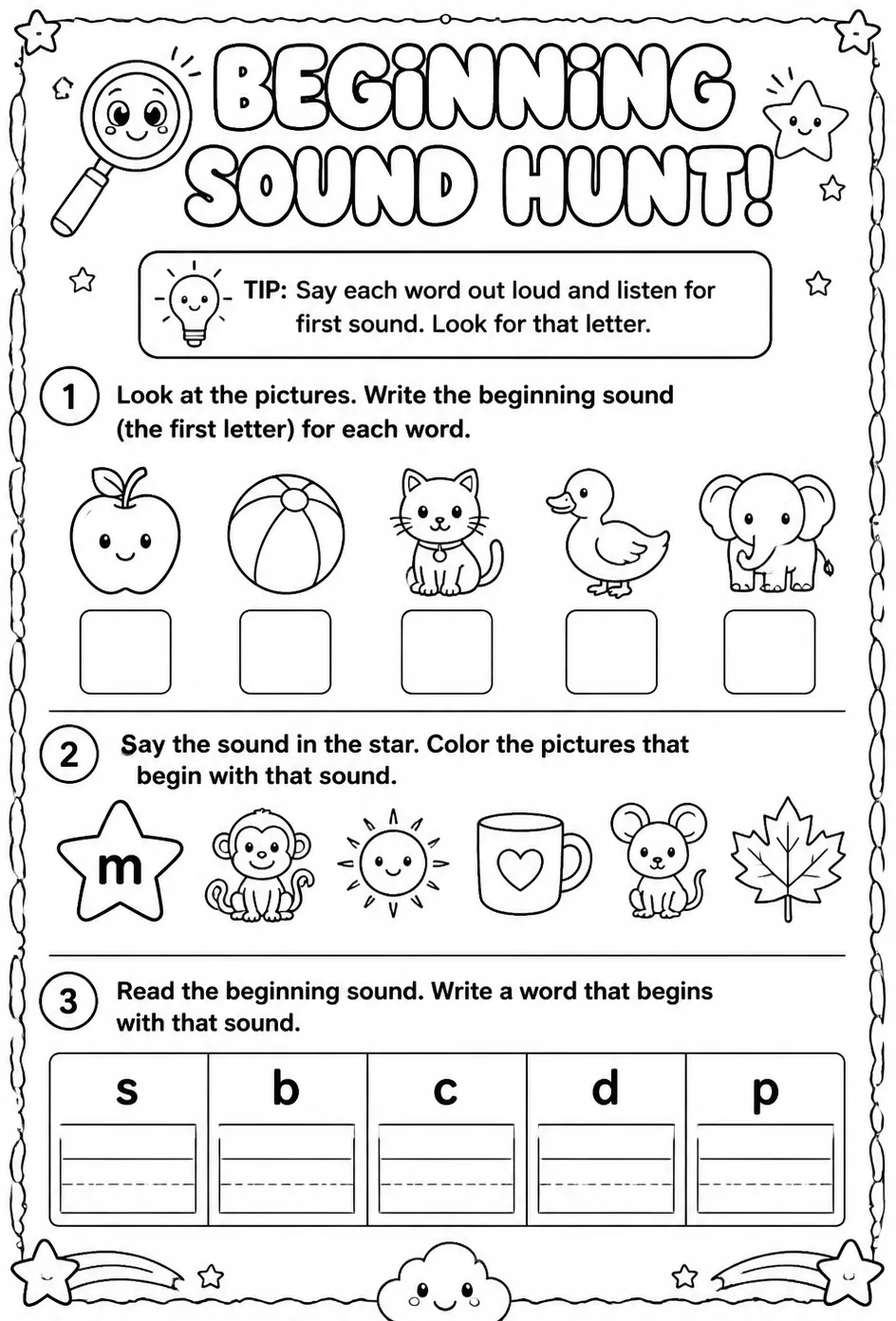 Find the words that begin with a given sound