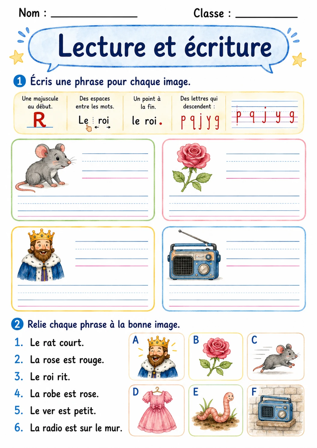 French Letter R Phonics Worksheets Pack