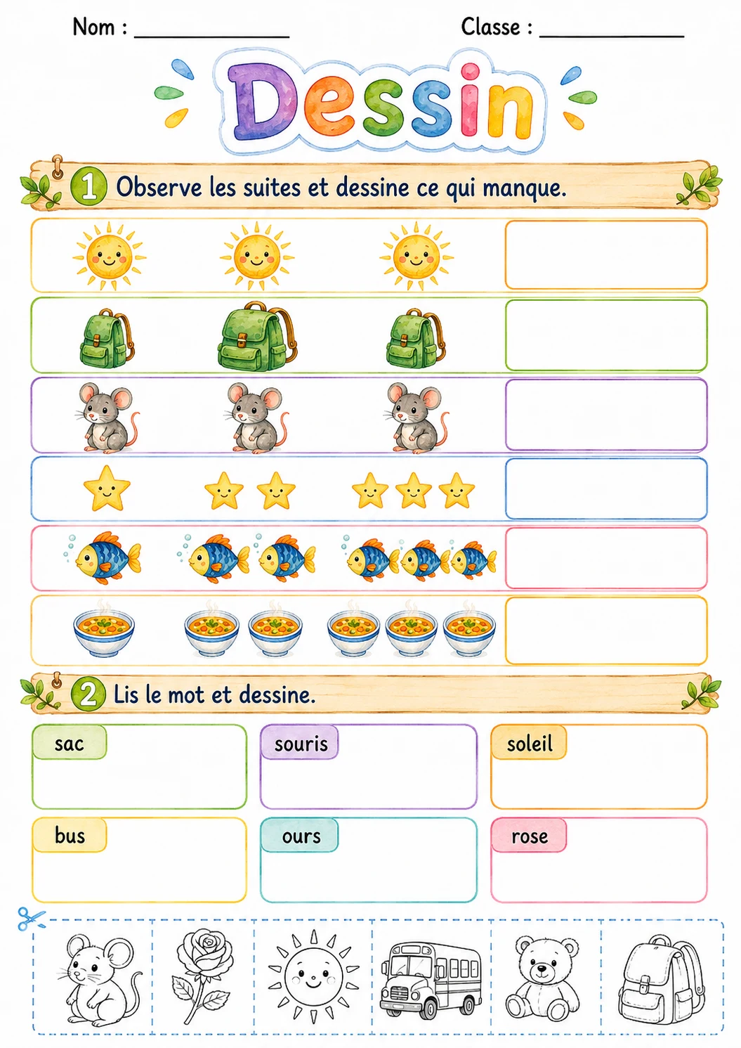 French Letter S Phonics Worksheets Pack