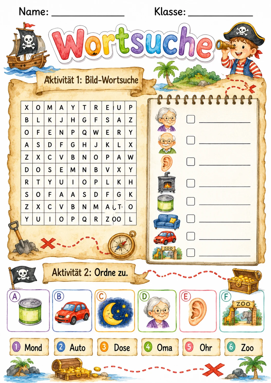 German Letter O Phonics Worksheets Pack