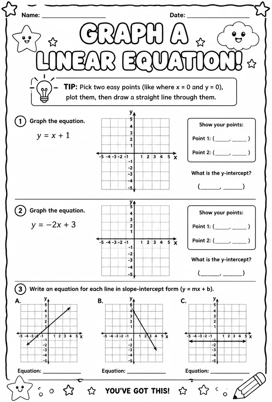 Graph a linear equation