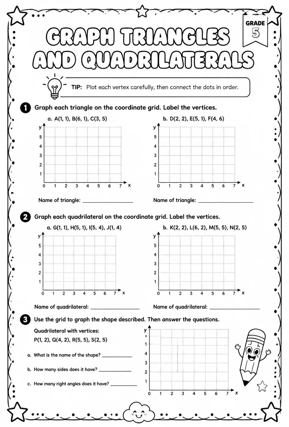 Graph triangles and quadrilaterals