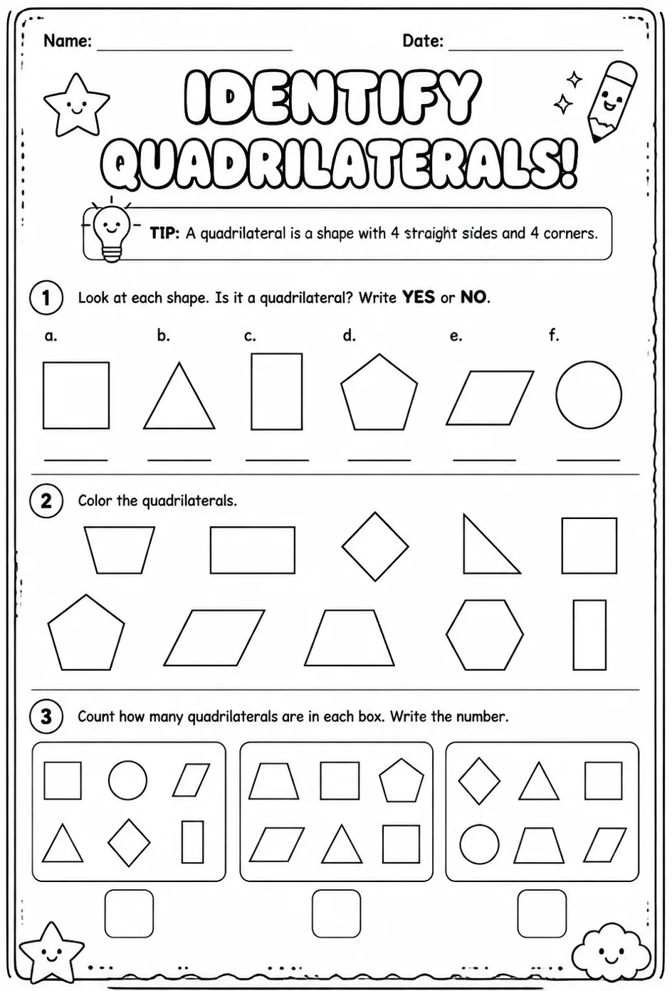 Identify quadrilaterals