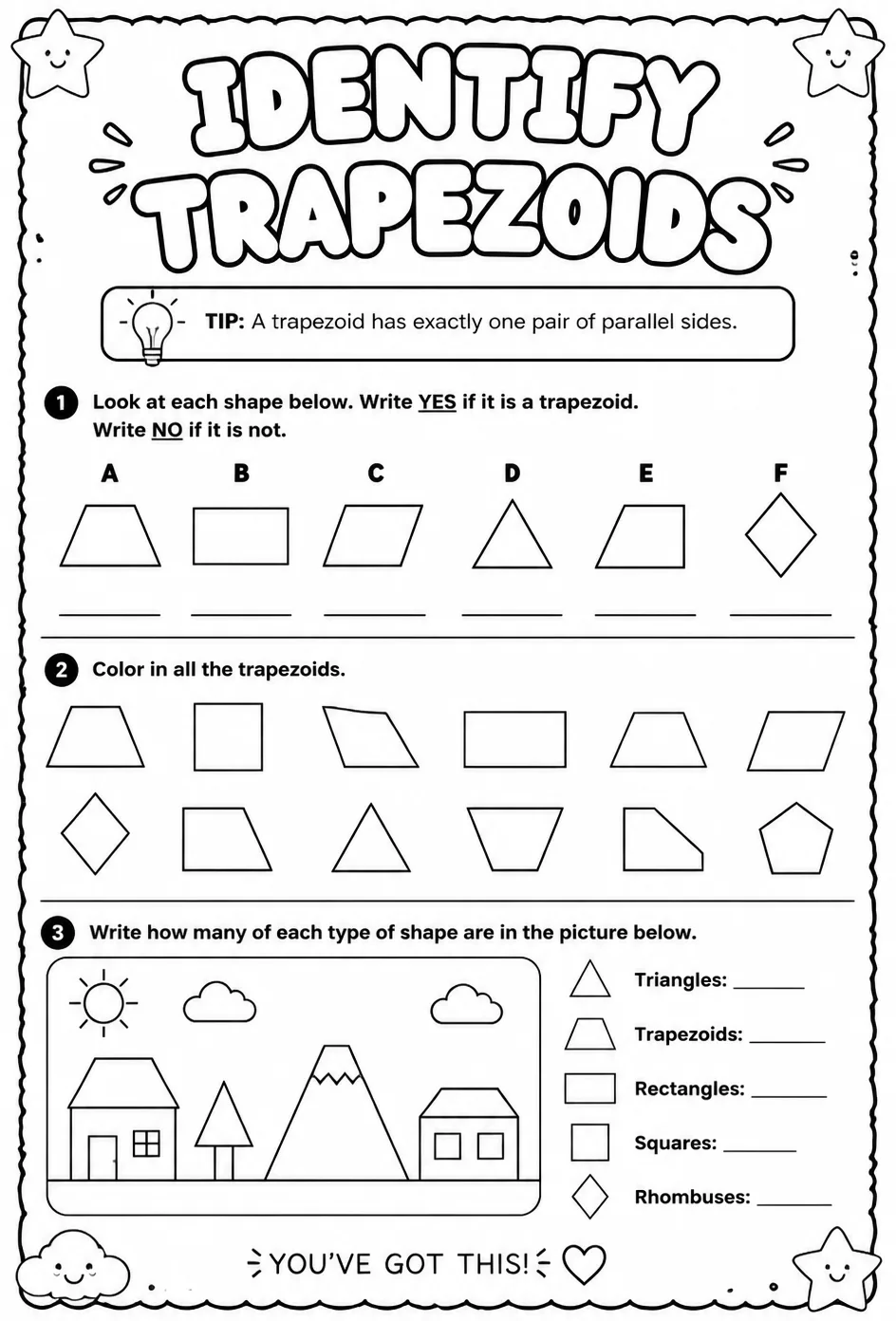 Identify trapezoids