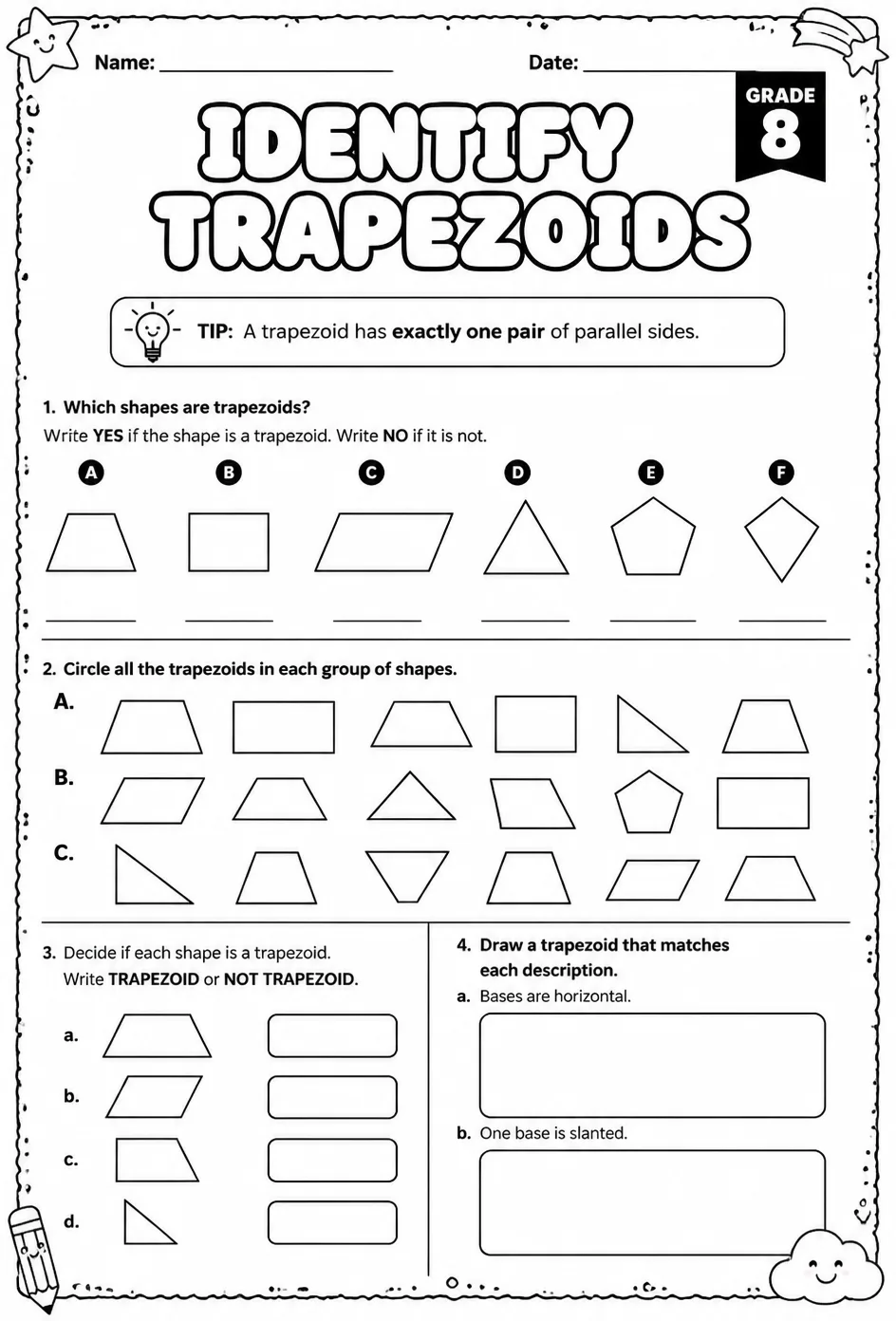Identify trapezoids