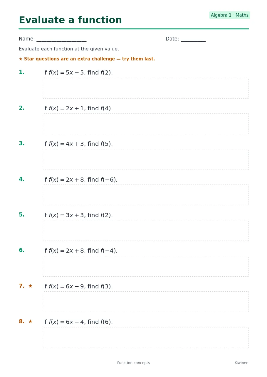 Evaluate a function