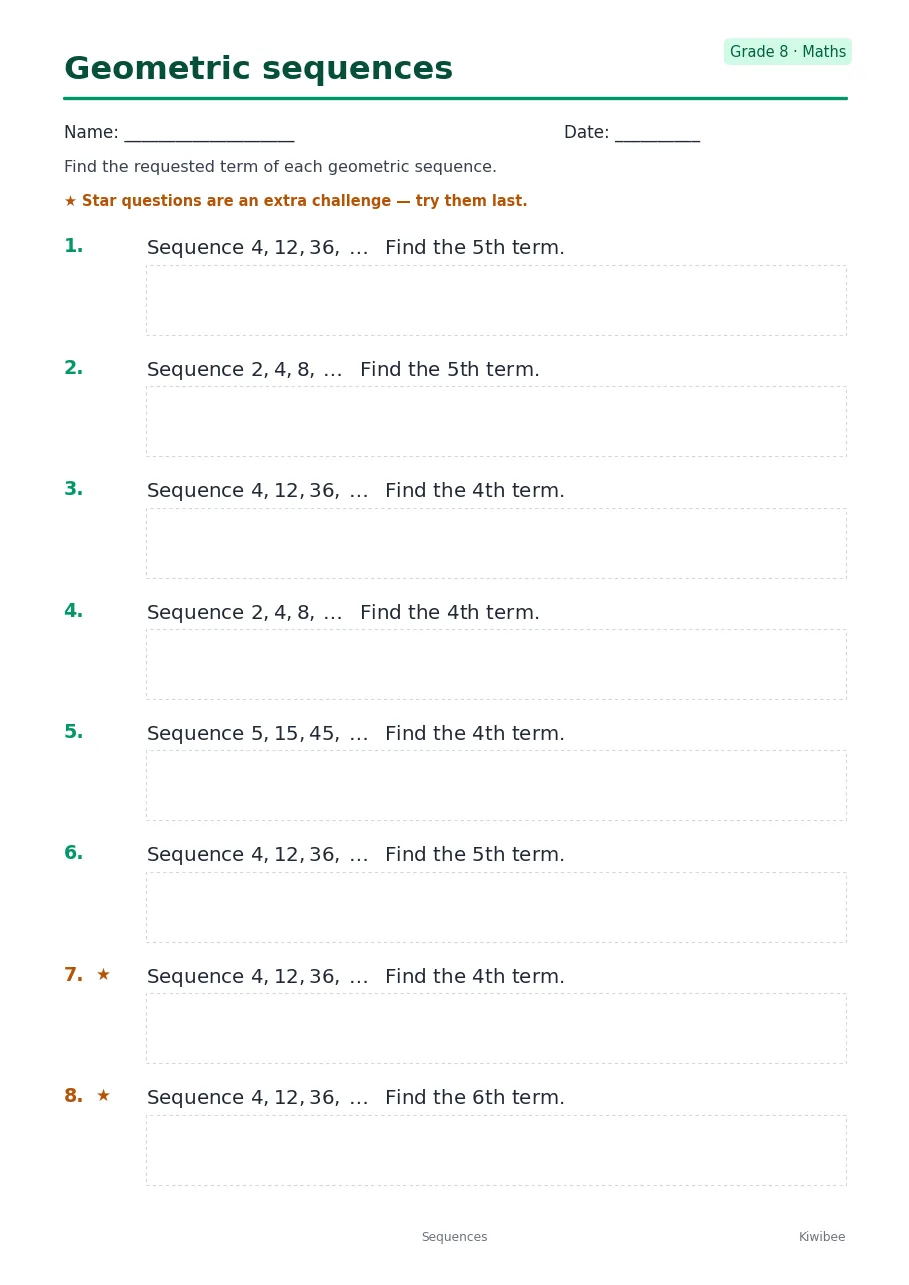 Geometric sequences