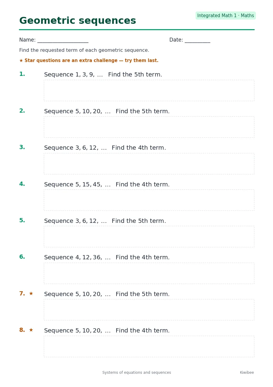 Geometric sequences