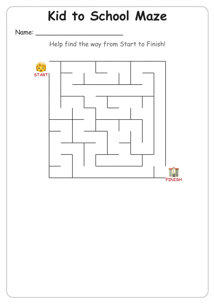 Kid to School Maze (Grade 1)