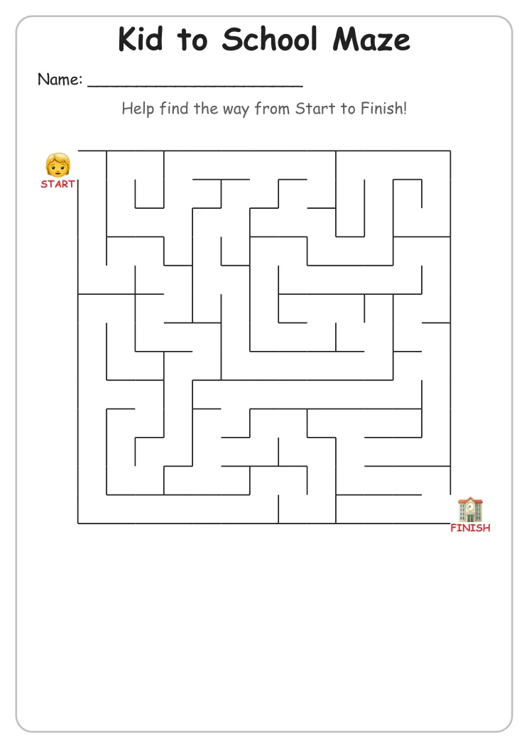 Kid to School Maze (Grade 2)