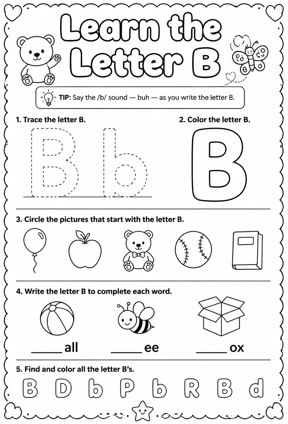 Learn the letter B