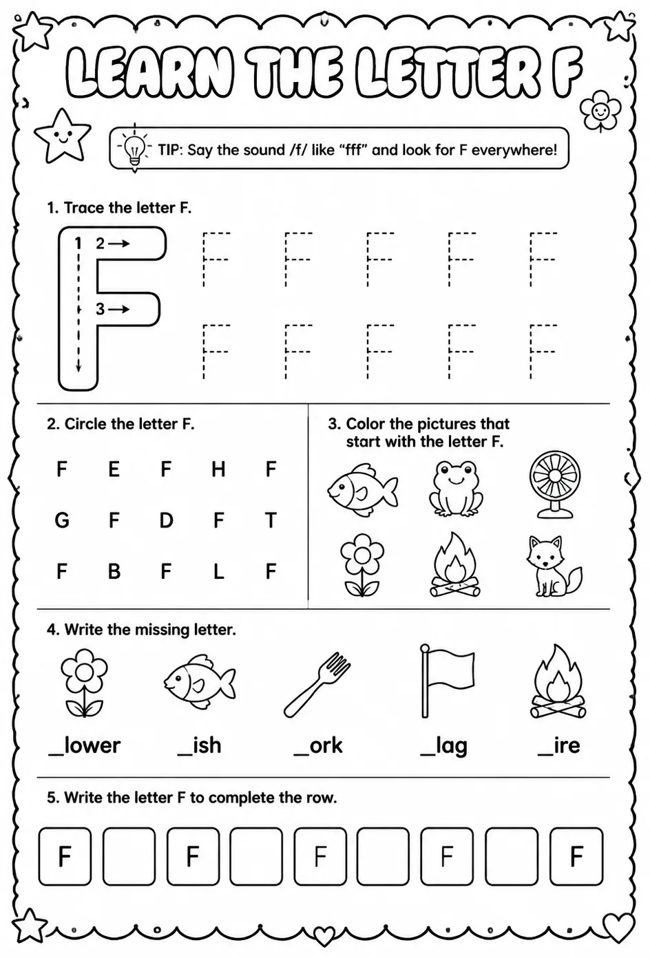 Learn the letter F