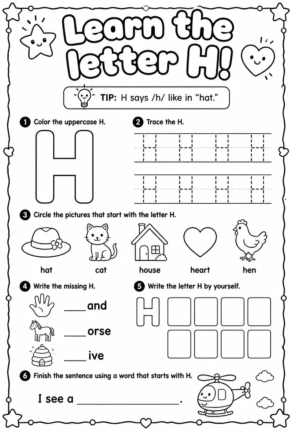Learn the letter H