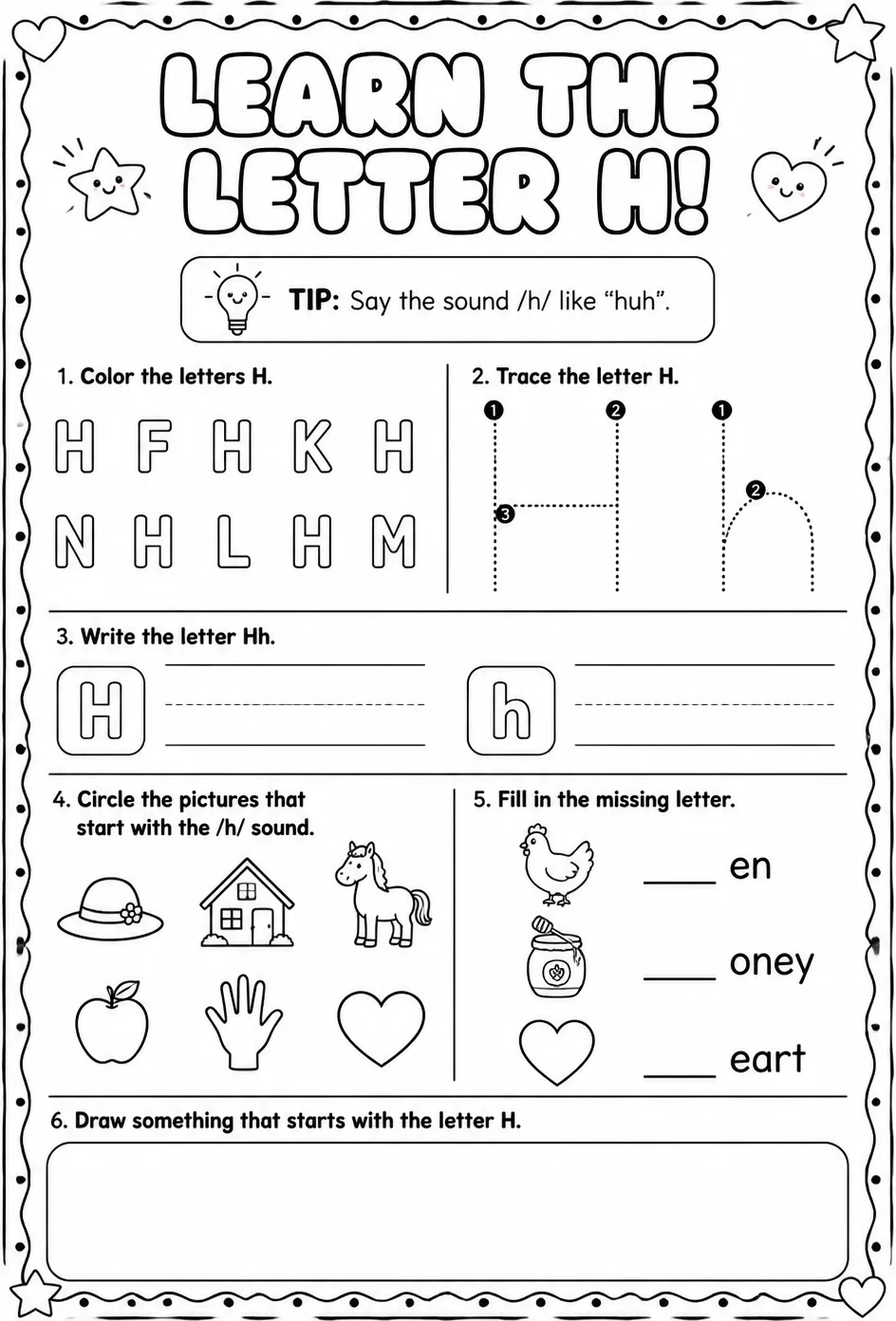 Learn the letter H