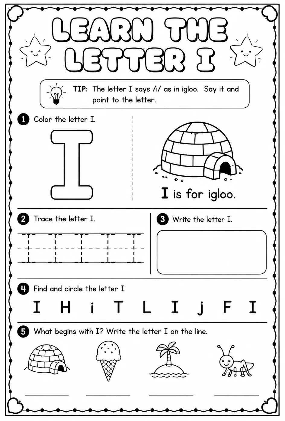 Learn the letter I