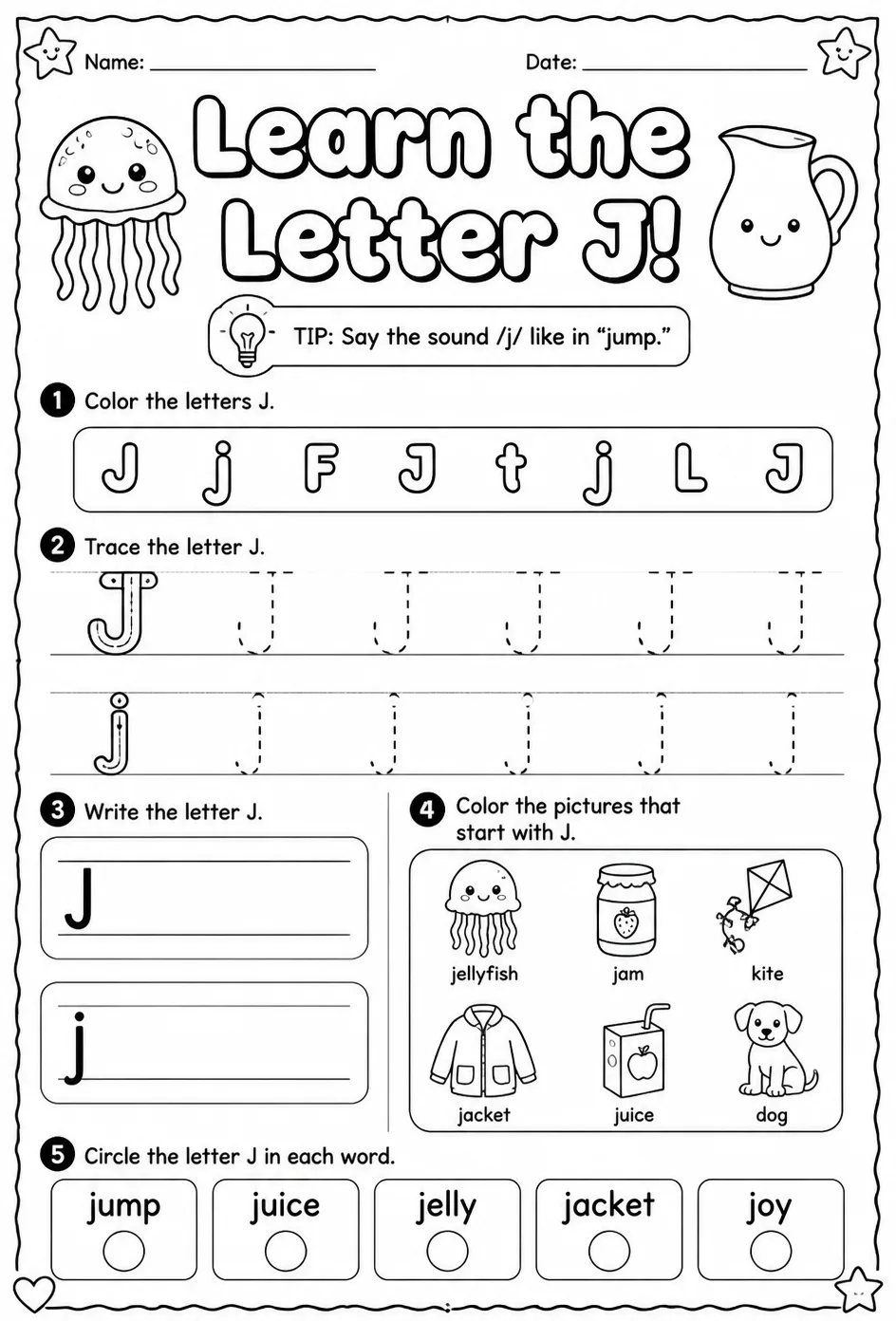 Learn the letter J