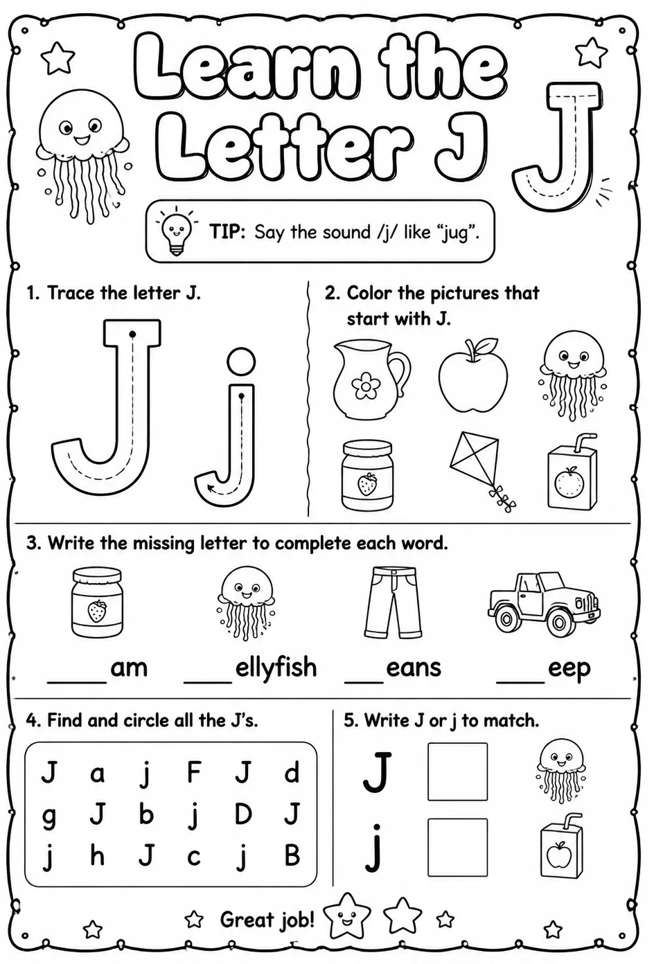 Learn the letter J