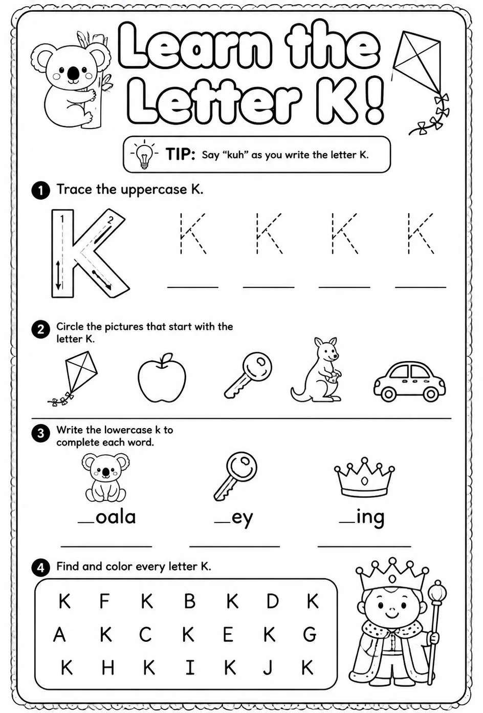 Learn the letter K