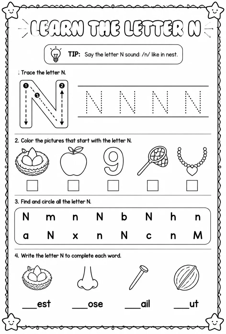 Learn the letter N
