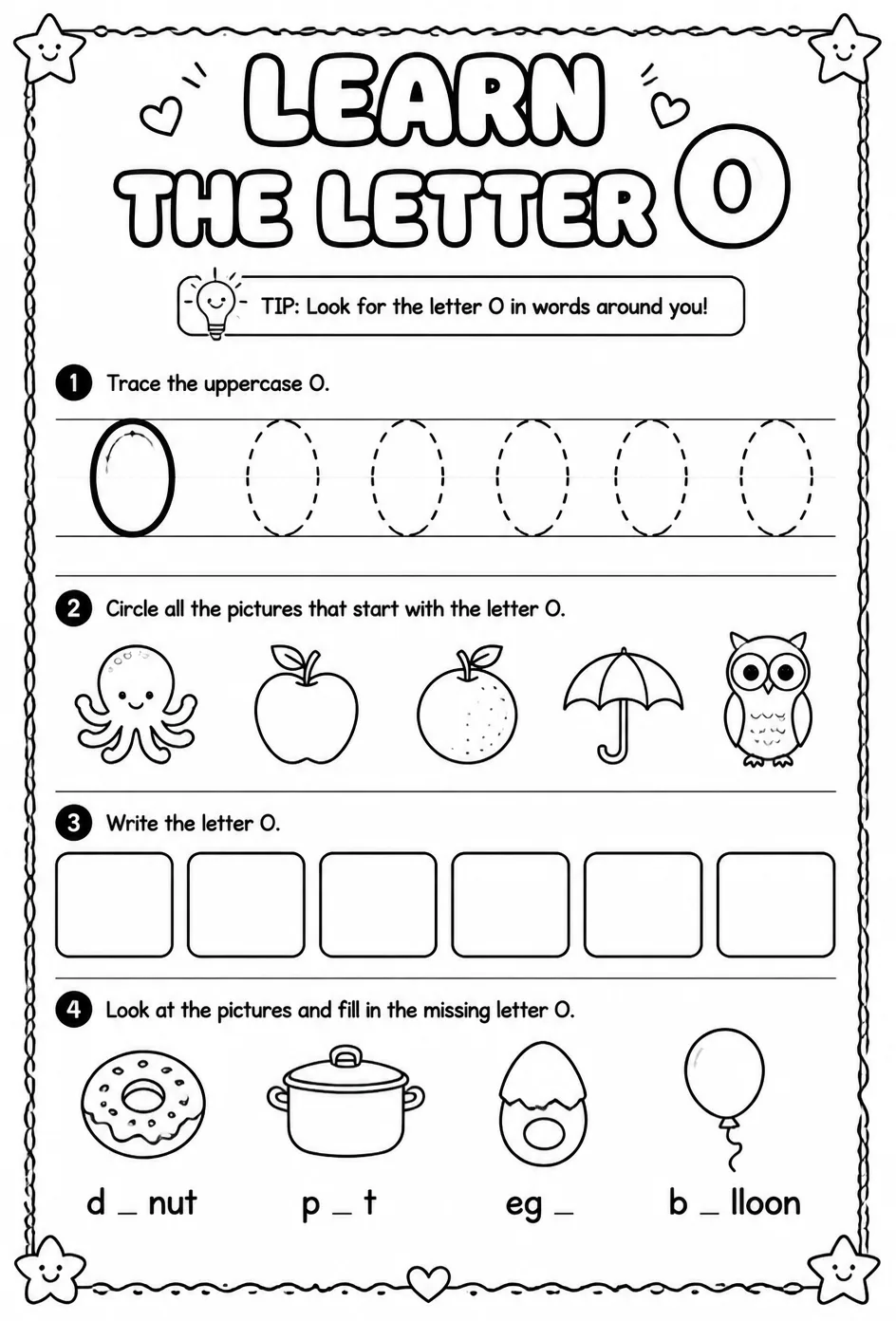 Learn the letter O