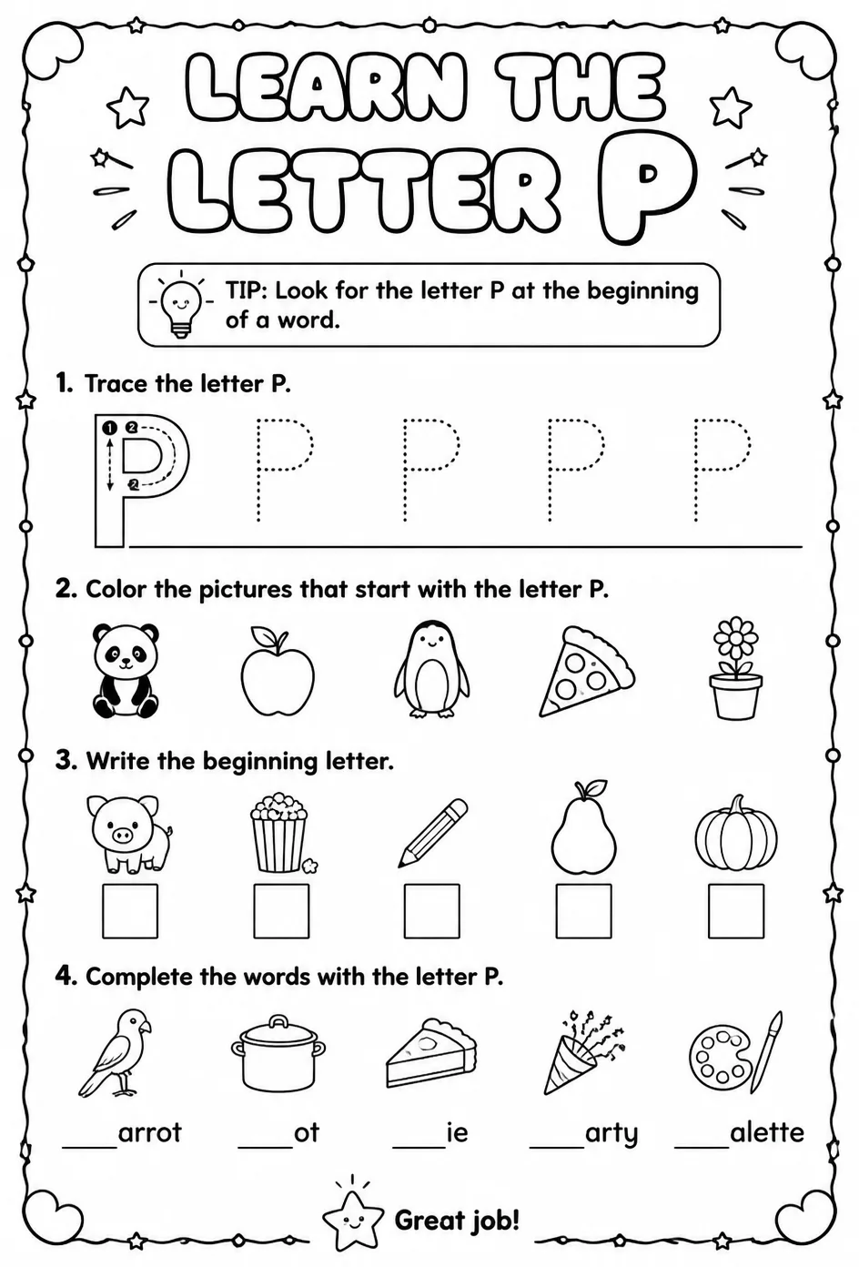 Learn the letter P
