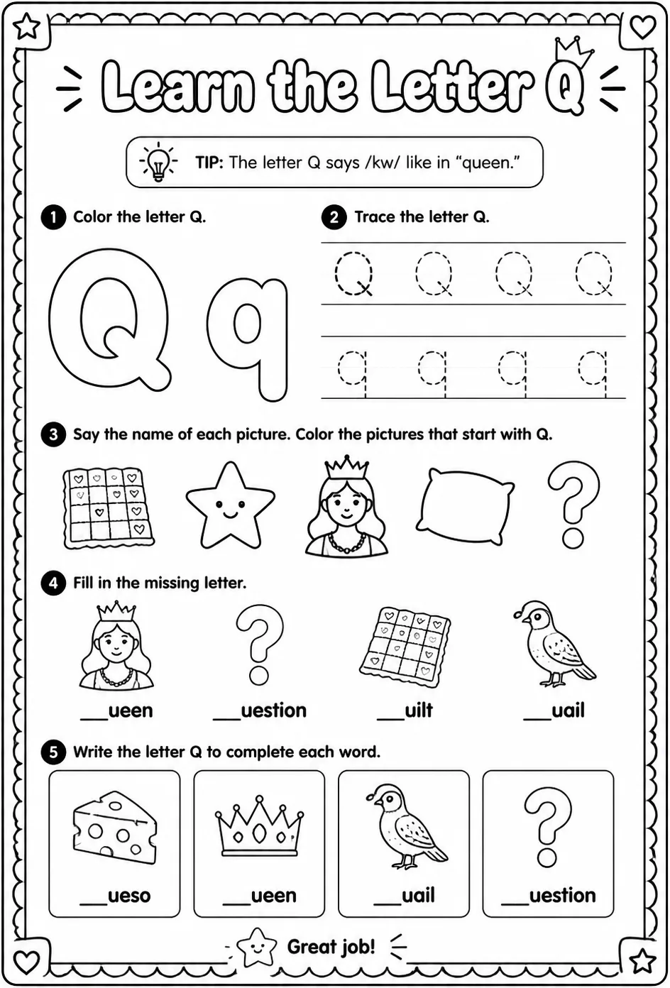 Learn the letter Q