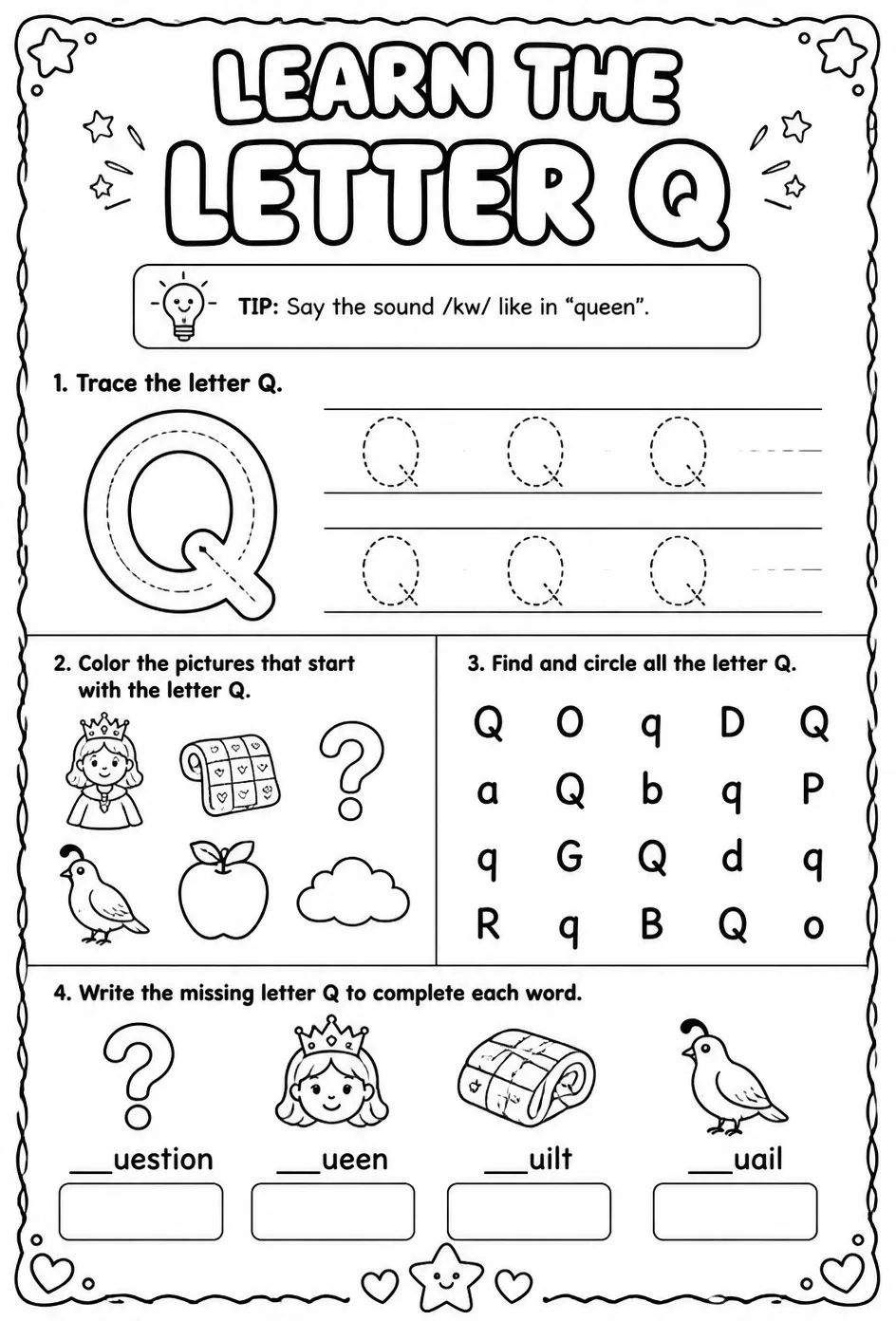 Learn the letter Q