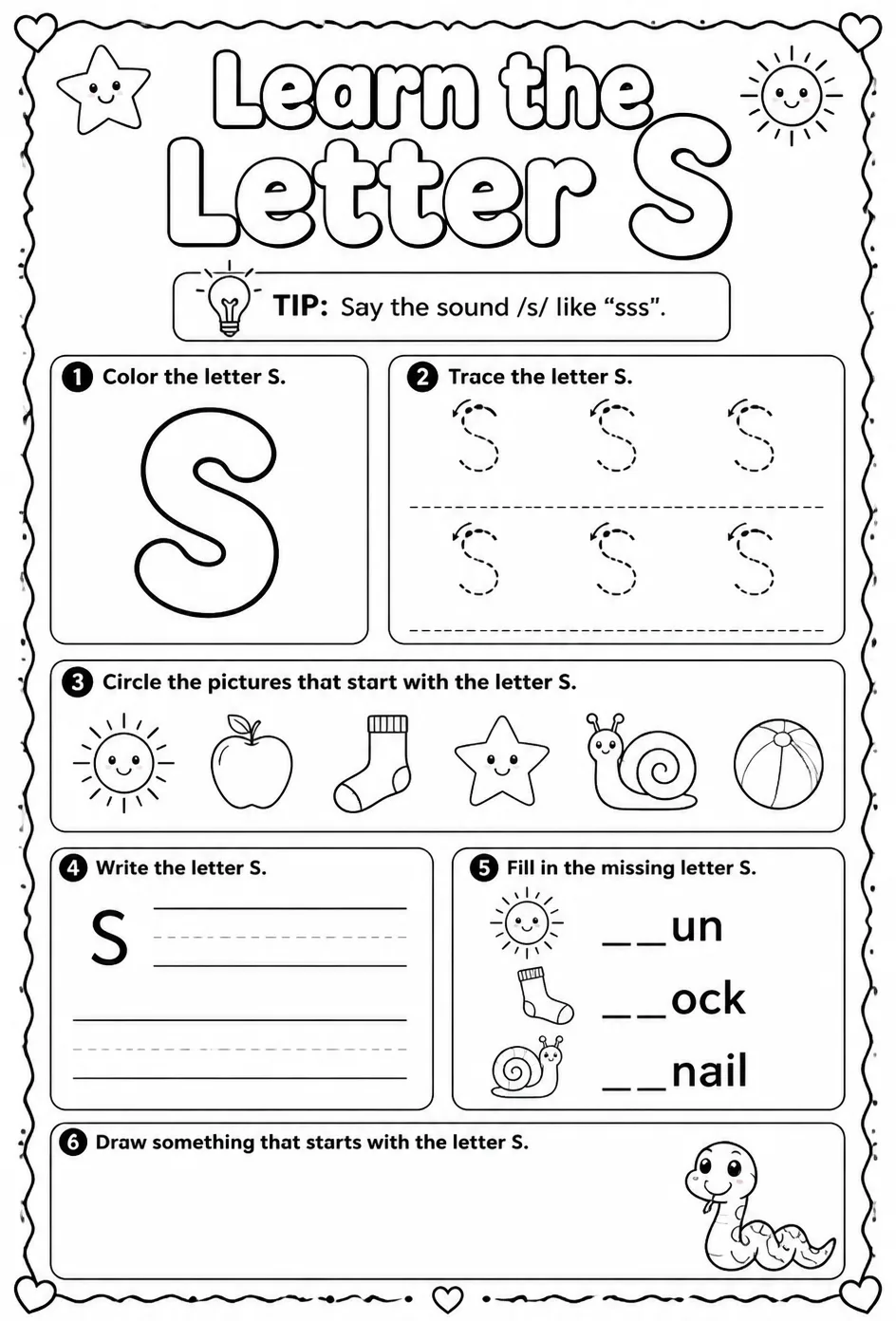 Learn the letter S