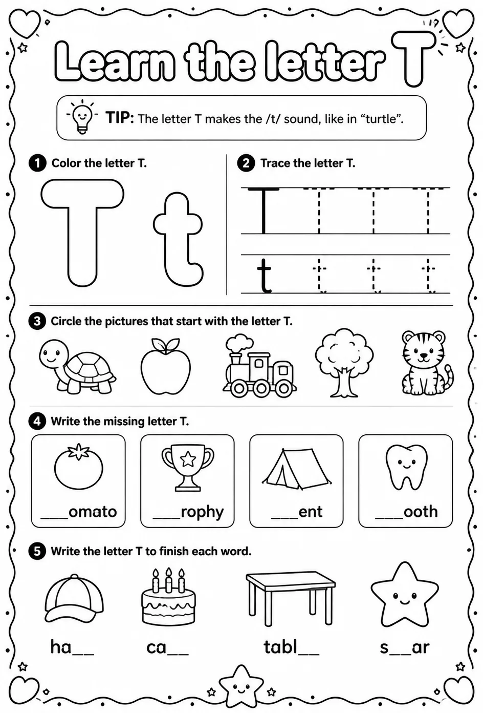 Learn the letter T