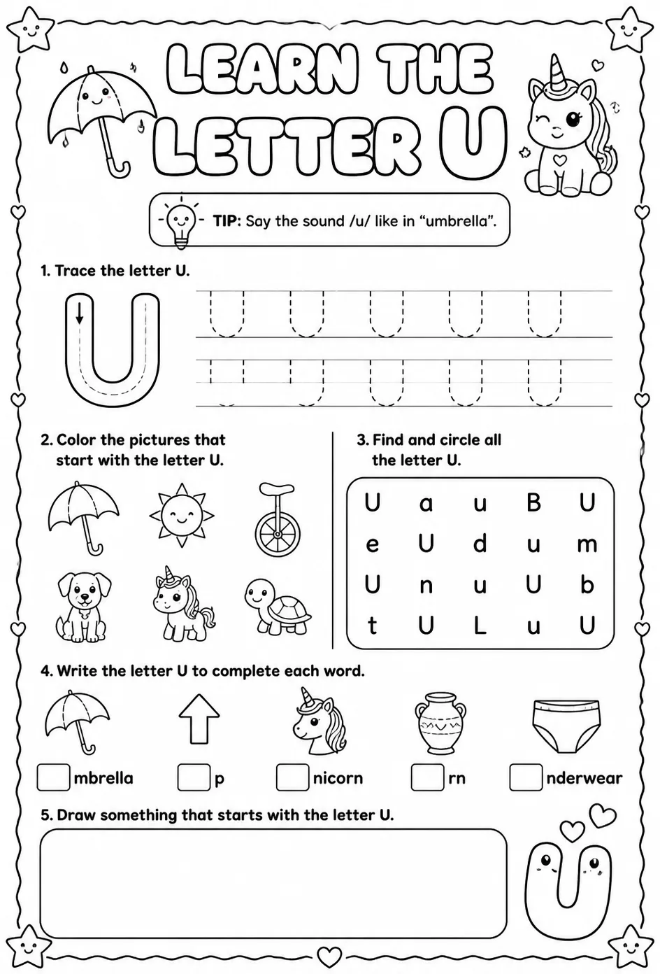 Learn the letter U