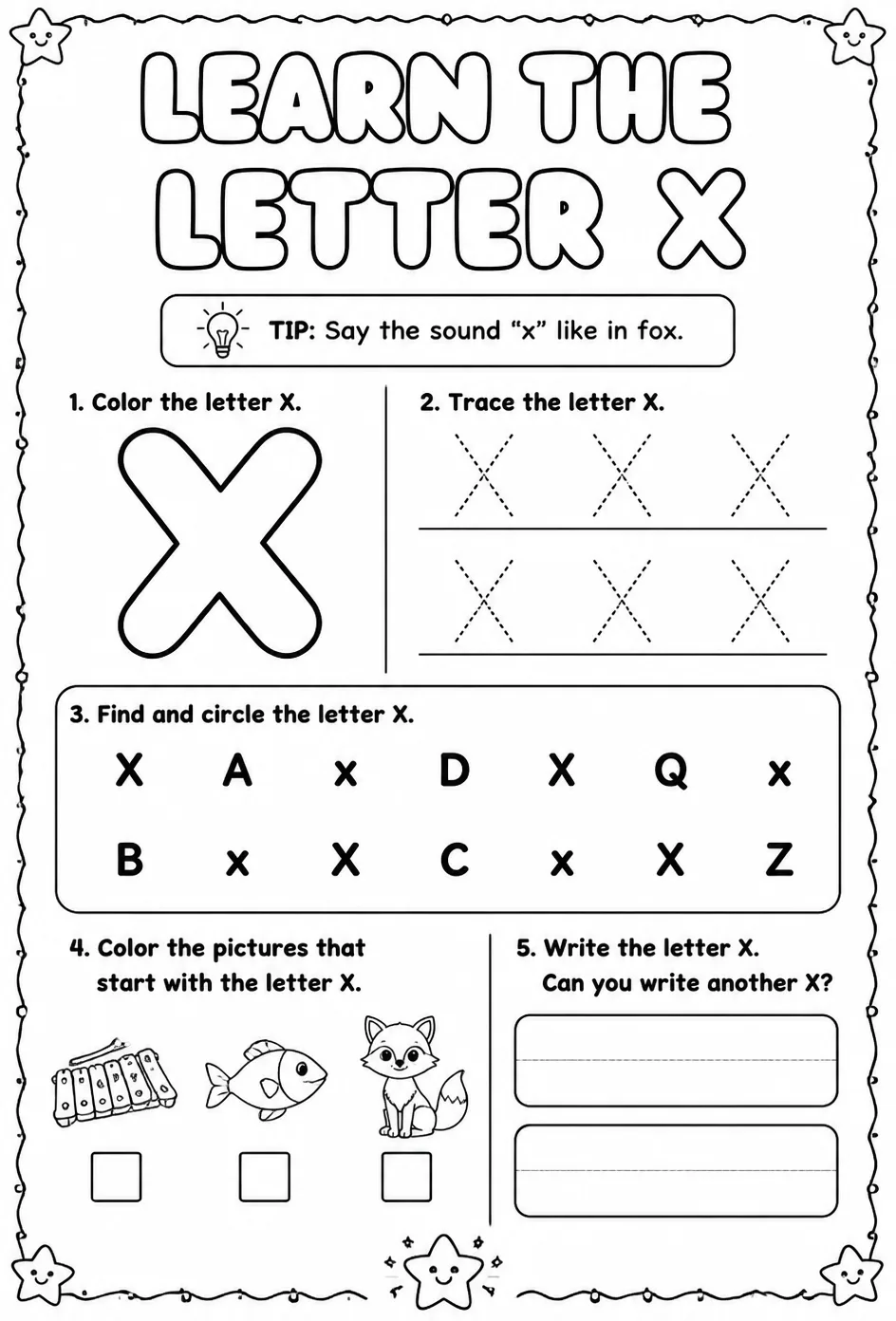 Learn the letter X