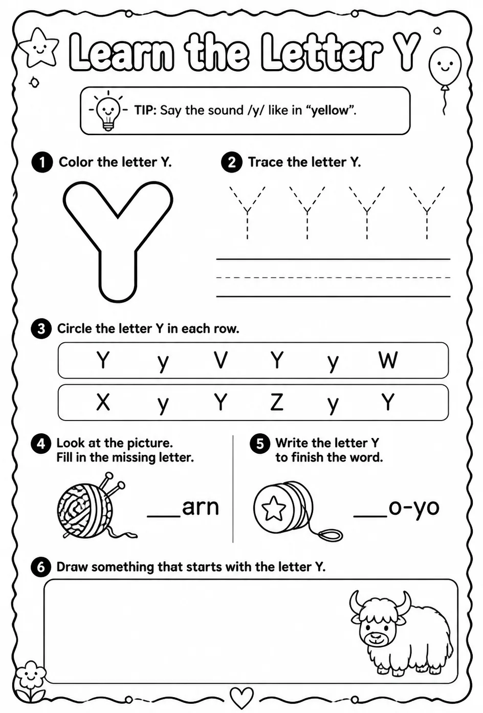 Learn the letter Y
