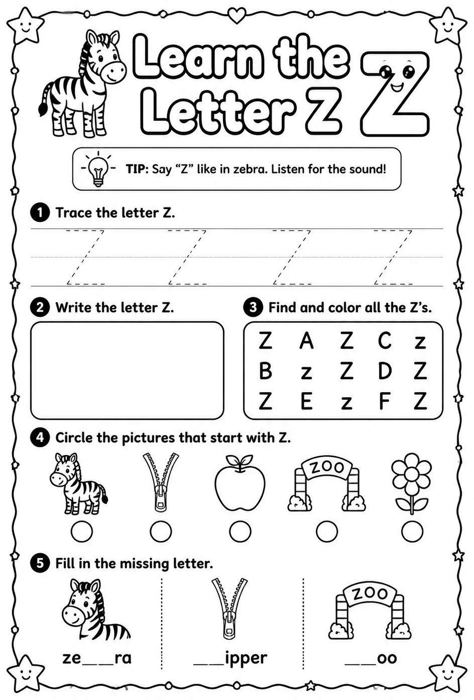 Learn the letter Z