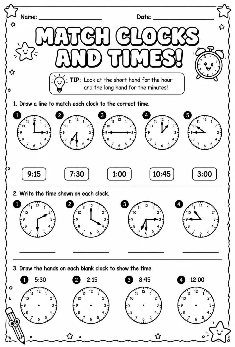 Match clocks and times